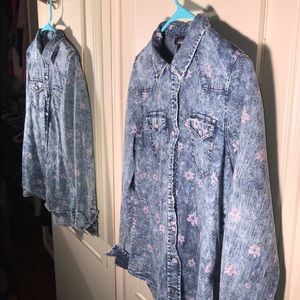 Floral Print Denim Shirt